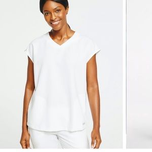 Jaanuu white Scrub Top! NWT